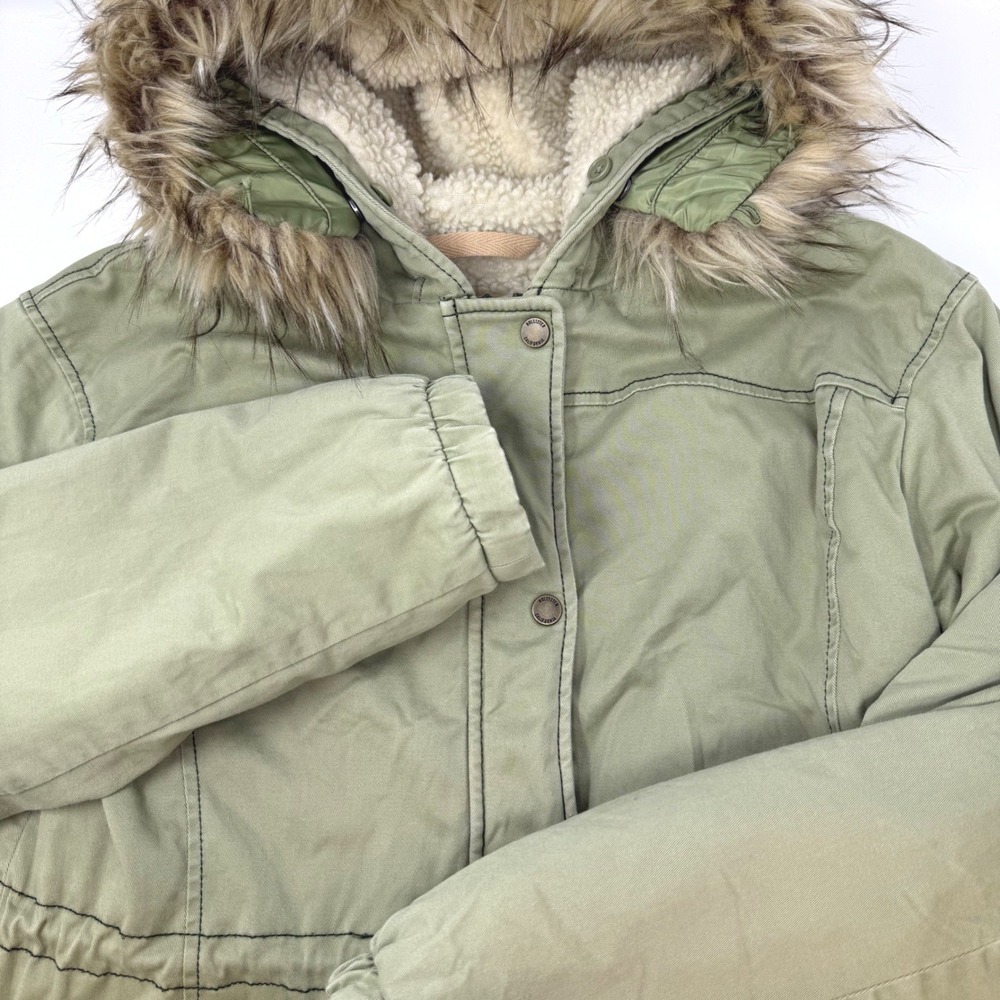 Hollister Heritage Collection Sherpa Lined Faux Fur Hood Parka Womens Medium